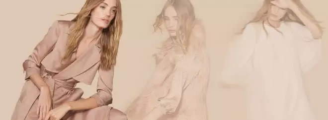 Groupon Coupons Halston Hesitage A woman modelling Halston Heritage clothing on against a light background